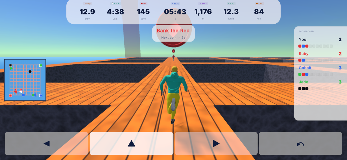 TreadGame in-game view on iPhone