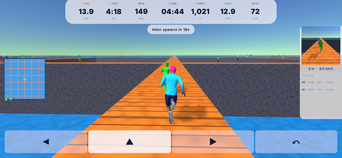 TreadGame in-game view on iPhone