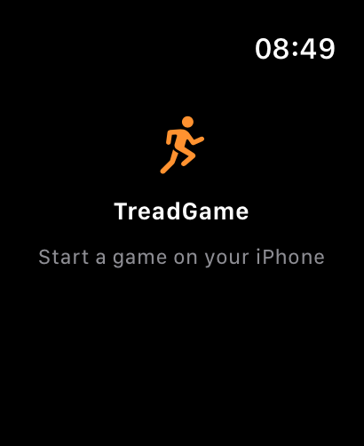 TreadGame idle screen on Apple Watch Ultra